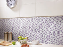 TPRNG-01 Small Brick Pearl Look Purple Glass Mosaic Tile Backsplash