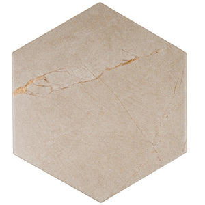 PU-BEH8B Pulpis Beige 8" x 9" Hexagon Porcelain Patterned Wall & Floor Tile
