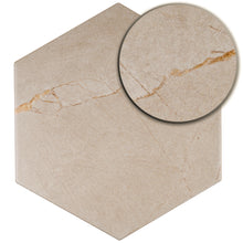 PU-BEH8B Pulpis Beige 7.7" x 8.9" Hexagon Porcelain Patterned Wall & Floor Tile