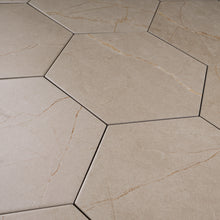 PU-BEH8B Pulpis Beige 7.7" x 8.9" Hexagon Porcelain Patterned Wall & Floor Tile