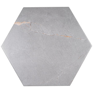 PU-GRH8B Pulpis Gray 8" x 9" Hexagon Porcelain Patterned Wall & Floor Tile