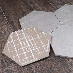 PU-GRH8B Pulpis Gray 8" x 9" Hexagon Porcelain Patterned Wall & Floor Tile