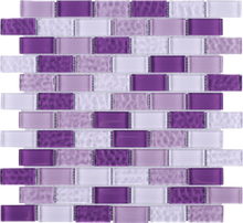 TRCEG-03 1x2 Brick Purple Glass Mosaic Tile Sheet