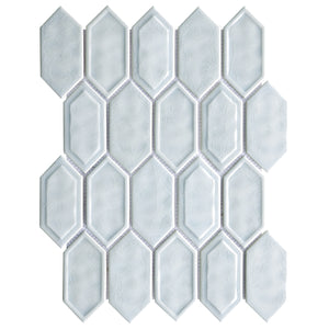 TRECCG-10 Bianca 2" x 4" Light Blue Recycle Glass Long Diamond Mosaic Tile