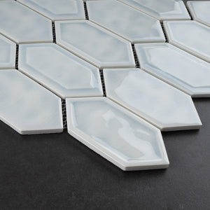 TRECCG-10 Bianca 2" x 4" Light Blue Recycle Glass Long Diamond Mosaic Tile