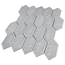 TRECCG-11 Bianca 2" x 4" Light Gray Recycle Glass Long Diamond Mosaic Tile