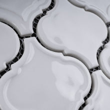 TRECCG-13 White 3" x 3" Recycle Glass Arabesque Mosaic Tile