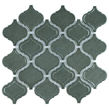 TRECCG-15 Green 3" x 3" Recycle Glass Arabesque Mosaic Tile