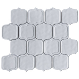 TRECCG-01 Mirabella White 3" x 4" Recycle Glass Grid Mosaic Tile