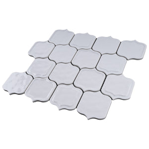 TRECCG-01 Mirabella White 3" x 4" Recycle Glass Grid Mosaic Tile