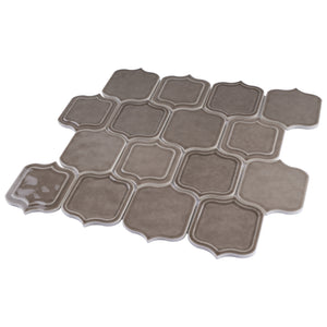 TRECCG-03 Mirabella Light Brown 3" x 4" Recycle Glass Grid Mosaic Tile