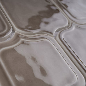 TRECCG-03 Mirabella Light Brown 3" x 4" Recycle Glass Grid Mosaic Tile