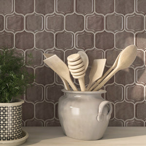 TRECCG-03 Mirabella Light Brown 3" x 4" Recycle Glass Grid Mosaic Tile