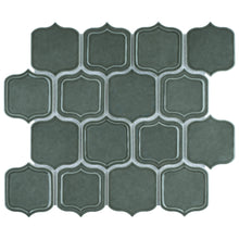 TRECCG-04 Mirabella Green 3" x 4" Recycle Glass Grid Mosaic Tile