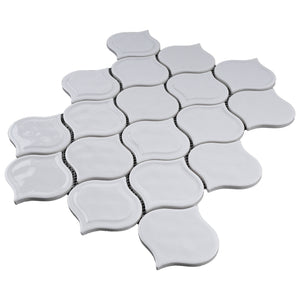 TRECCG-05 Jolanda 3x3 White Grid Recycle Glass Mosaic