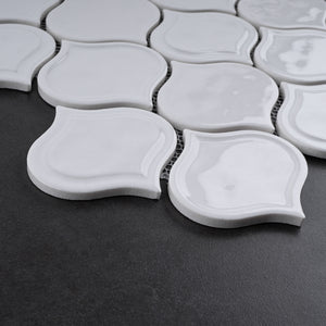 TRECCG-05 Jolanda 3x3 White Grid Recycle Glass Mosaic