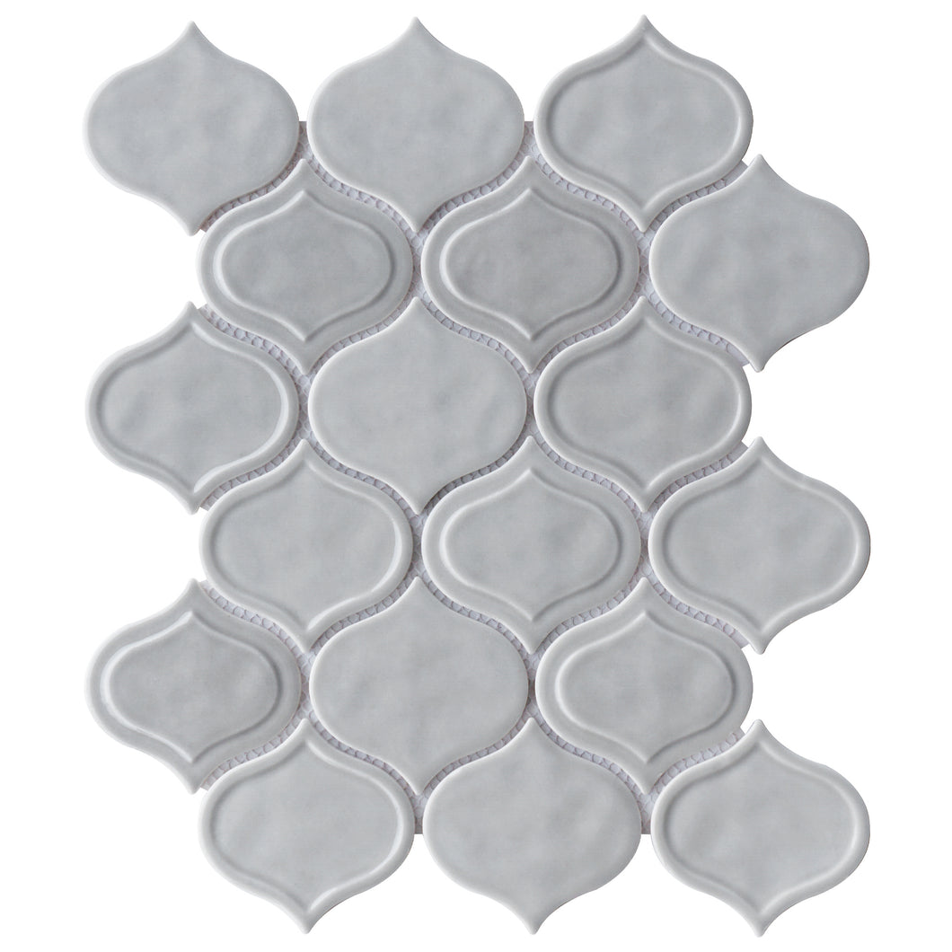 TRECCG-06 Jolanda 3x3 Gray Grid Recycle Glass Mosaic