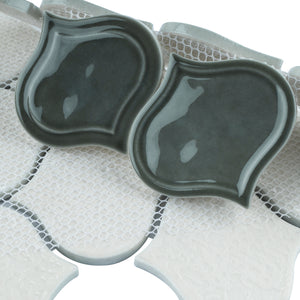 TRECCG-07 Jolanda 3x3 Green Grid Recycle Glass Mosaic