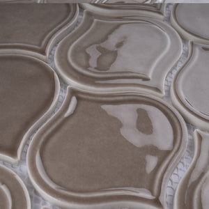 TRECCG-08 Jolanda 3x3 Light Brown Grid Recycle Glass Mosaic