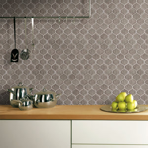 TRECCG-08 Jolanda 3x3 Light Brown Grid Recycle Glass Mosaic