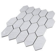 TRECCG-09 Bianca 2" x 4" White Recycle Glass Long Diamond Mosaic Tile
