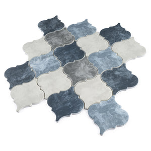 TREGLG-10 Recycle Glass Lantern Art Blue Glass mosaic Mosaic Tile Backsplash