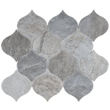 TREGLG-12 Verona 4" X 4" Grey Stone Look Recycle Glass Mosaic Tile