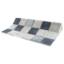 TREGLG-01 Blue and White 2x2 Grid Recycle Glass Mosaic Tile Sheet Backsplash