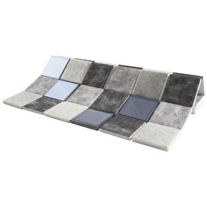 TREGLG-02 Grey 2x2 Grid Recycle Glass Mosaic Tile Sheet Backsplash