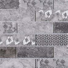 TREGLG-03 Grey 1x4 Brick Recycle Glass Mosaic Tile Sheet Backsplash