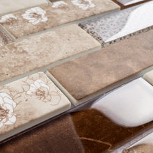 TREGLG-04 Brown 1x4 Brick Recycle Glass Mosaic Tile Sheet Backsplash