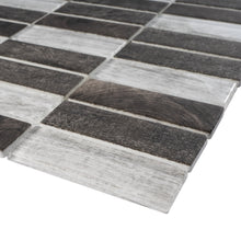 TREGLG-06 Mix Grey 1x4 Brick Recycle Glass Mosaic Tile Sheet Backsplash