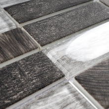 TREGLG-06 Mix Grey 1x4 Brick Recycle Glass Mosaic Tile Sheet Backsplash