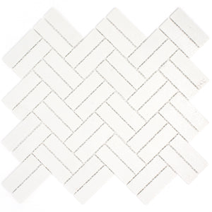 TREGLG-09 Recycle Glass Wooden Look Blue Herringbone Mosaic Tile Backsplash