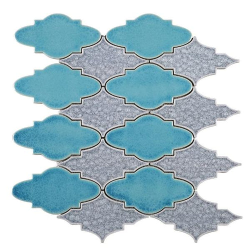 TRPCG-11 Roman Art Blue and Grey Crashed Glass Mosaic Tile