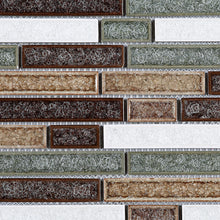 TRPCG-03 Roman Art Multi Color Brown Small Brick Crashed Glass Mosaic Tile