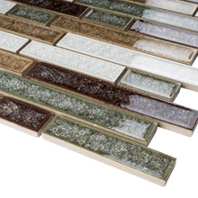 TRPCG-03 Roman Art Multi Color Brown Small Brick Crashed Glass Mosaic Tile