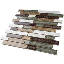 TRPCG-03 Roman Art Multi Color Brown Small Brick Crashed Glass Mosaic Tile