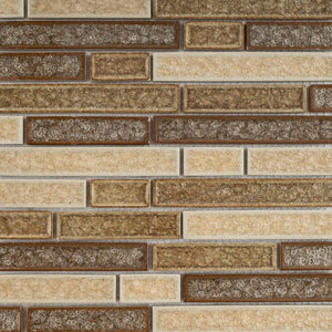 TRPCG-04 Roman Art Brown Small Brick Crashed Glass Mosaic Tile