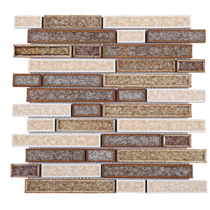 TRPCG-04 Roman Art Brown Small Brick Crashed Glass Mosaic Tile