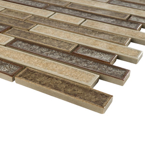 TRPCG-04 Roman Art Brown Small Brick Crashed Glass Mosaic Tile