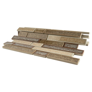 TRPCG-04 Roman Art Brown Small Brick Crashed Glass Mosaic Tile