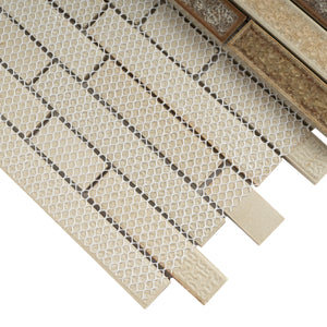 TRPCG-04 Roman Art Brown Small Brick Crashed Glass Mosaic Tile