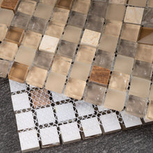 TSDFG-03 5/8 x5/8 Beige mini dot penny square glass mosaic tile Backsplash
