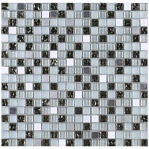 TSDFG-04 5/8 x 5/8 Silver & white glass mini dot penny square mosaic tile backsplash