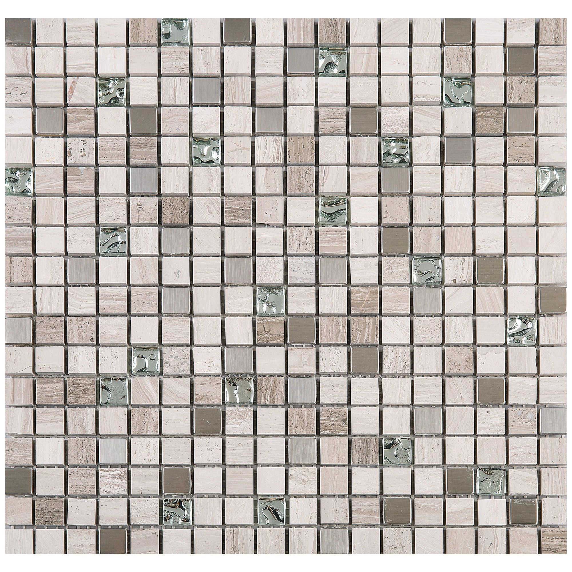 TSDFG-06 5/8 x5/8 Mini Beige Khaki stone and stainless steel