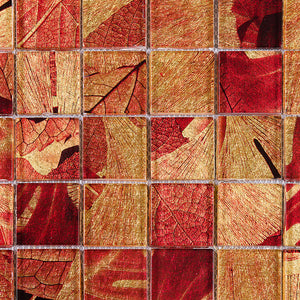 TSLG-03 2x2 Maple red glass mosaic tile backsplash for kitchen and bath