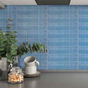 SO-BLSB Soldeu 3" x 12" Aqua Blue Ceramic Polished Subway Wall Tile