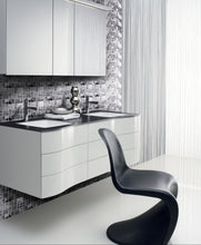 Random Grid Stainless Steel and Glass Mosaic Tile Kitchen and Bath Backsplash Wall Tile