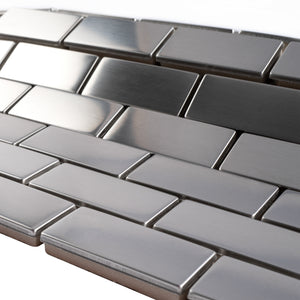 TSSLG-01 1x2 Birck Stainless Steel Mosaic Tile